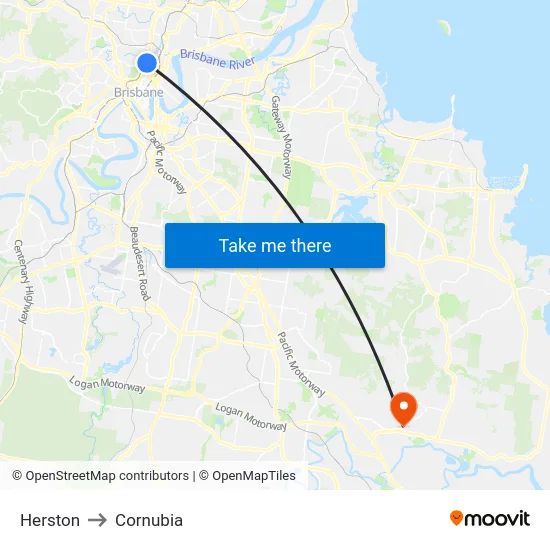 Herston to Cornubia map