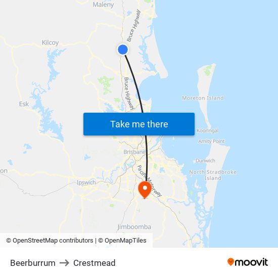 Beerburrum to Crestmead map