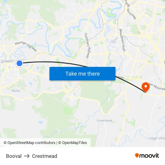 Booval to Crestmead map