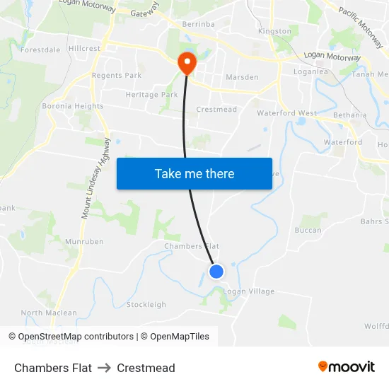 Chambers Flat to Crestmead map