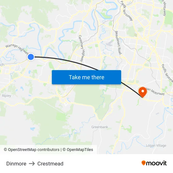 Dinmore to Crestmead map