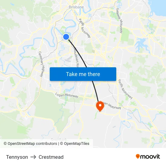 Tennyson to Crestmead map