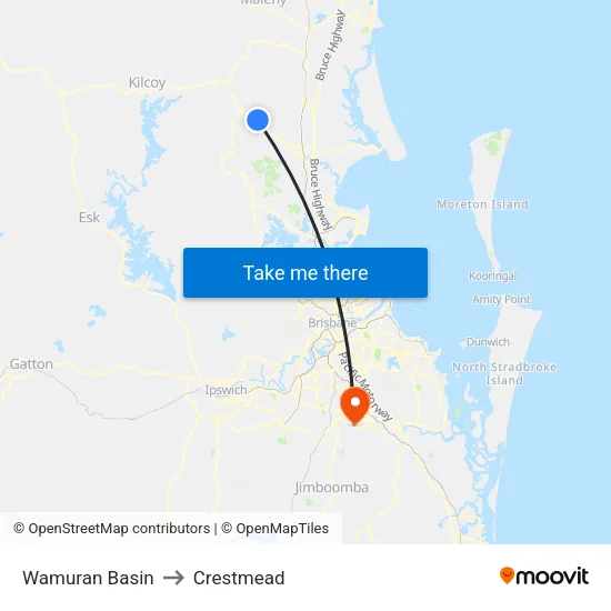 Wamuran Basin to Crestmead map
