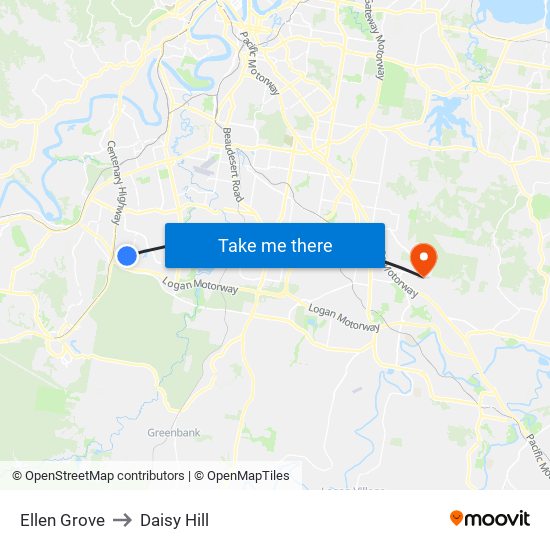 Ellen Grove to Daisy Hill map