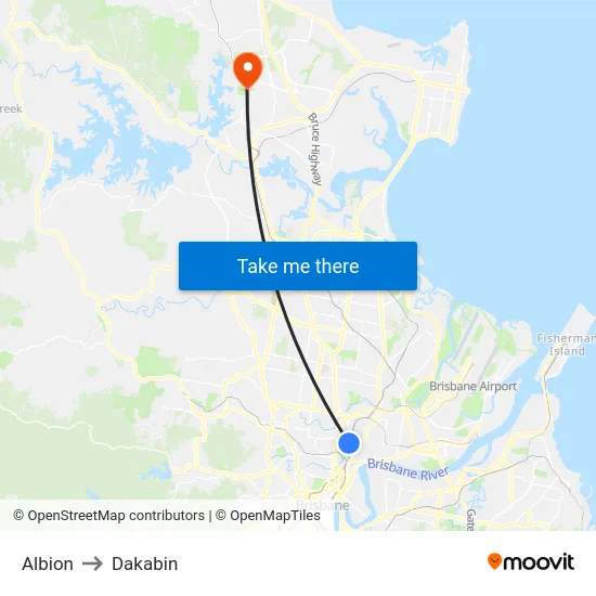 Albion to Dakabin map