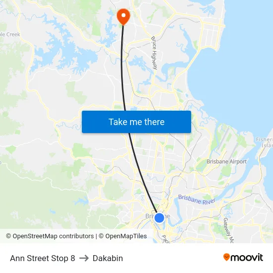 Ann Street Stop 8 to Dakabin map