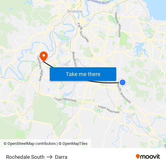 Rochedale South to Darra map