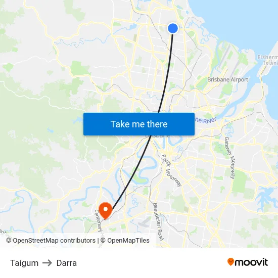 Taigum to Darra map
