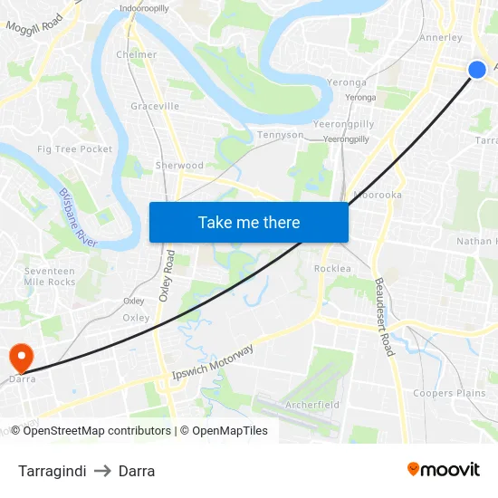 Tarragindi to Darra map