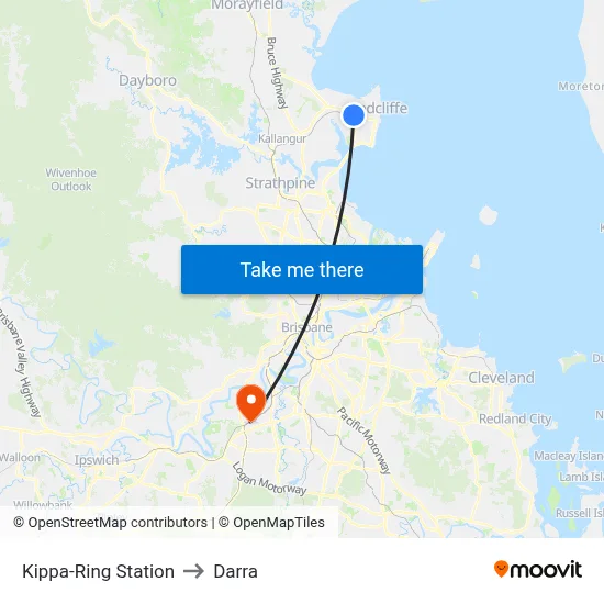 Kippa-Ring Station to Darra map