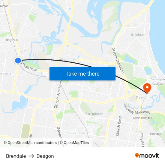 Brendale to Deagon map