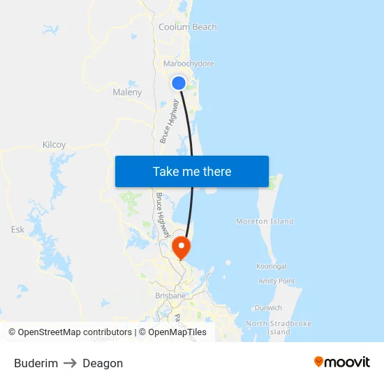 Buderim to Deagon map