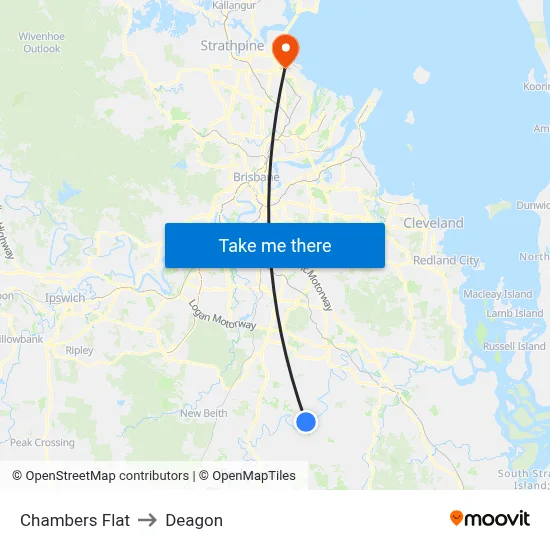 Chambers Flat to Deagon map