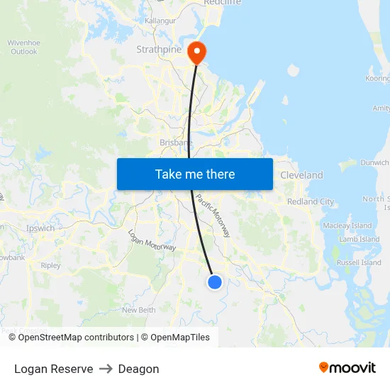 Logan Reserve to Deagon map