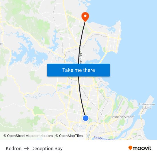 Kedron to Deception Bay map