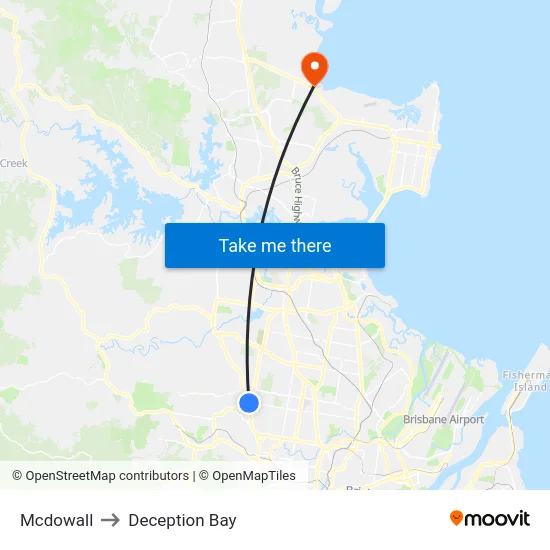 Mcdowall to Deception Bay map