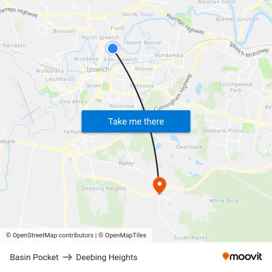Basin Pocket to Deebing Heights map