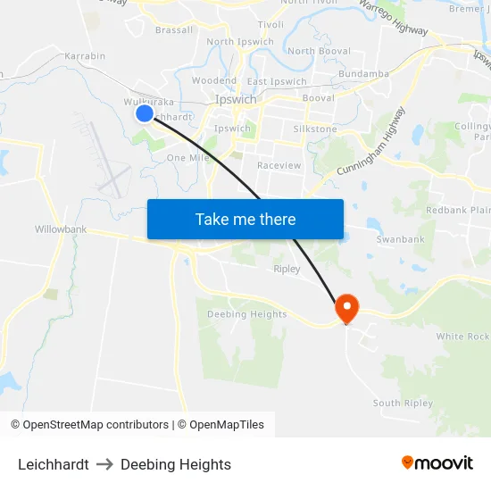 Leichhardt to Deebing Heights map