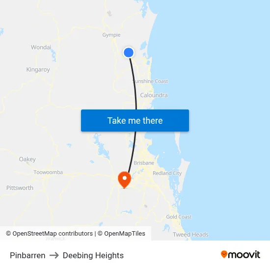 Pinbarren to Deebing Heights map