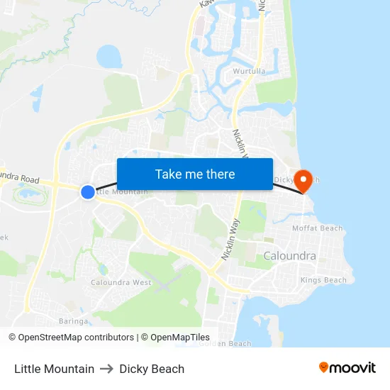 Little Mountain to Dicky Beach map