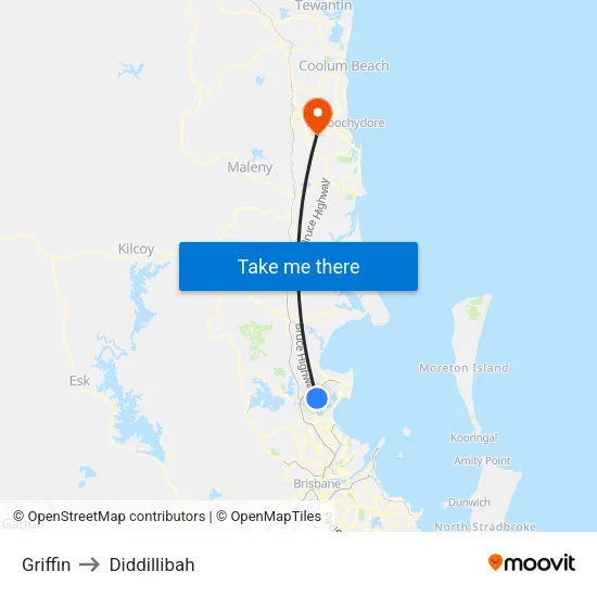 Griffin to Diddillibah map