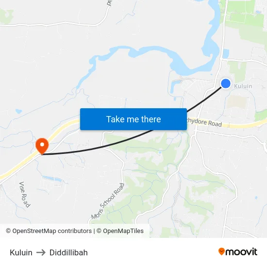 Kuluin to Diddillibah map