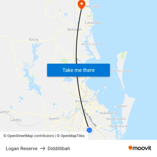 Logan Reserve to Diddillibah map