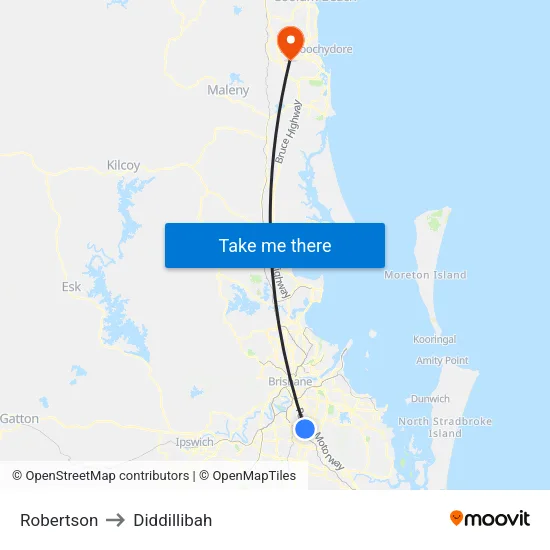 Robertson to Diddillibah map