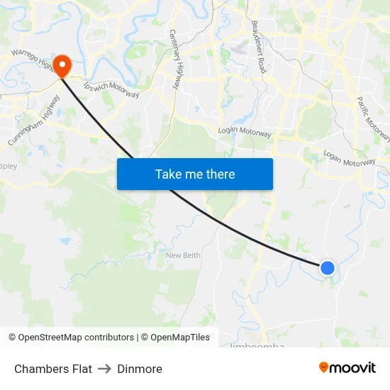 Chambers Flat to Dinmore map