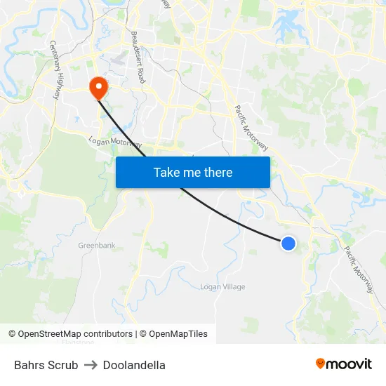 Bahrs Scrub to Doolandella map