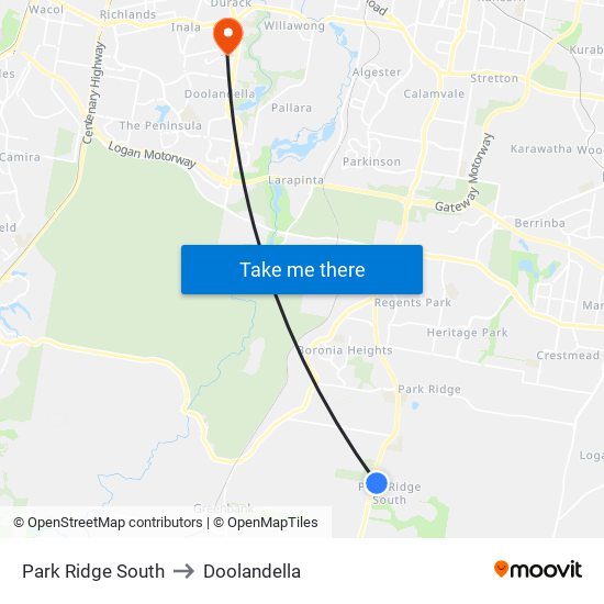 Park Ridge South to Doolandella map