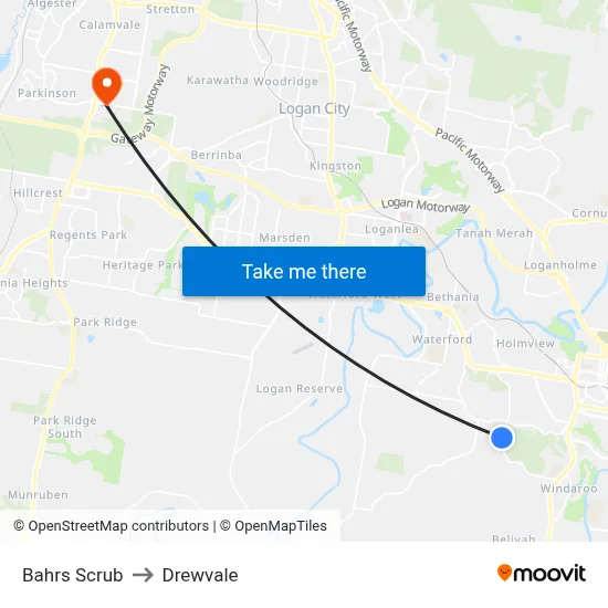 Bahrs Scrub to Drewvale map