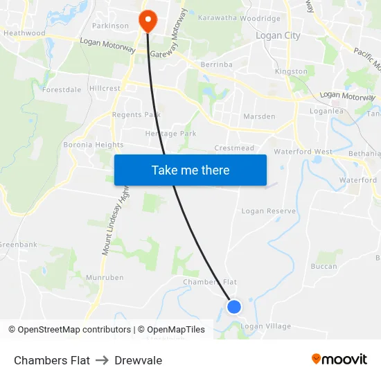 Chambers Flat to Drewvale map