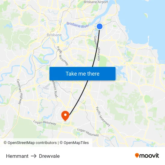 Hemmant to Drewvale map