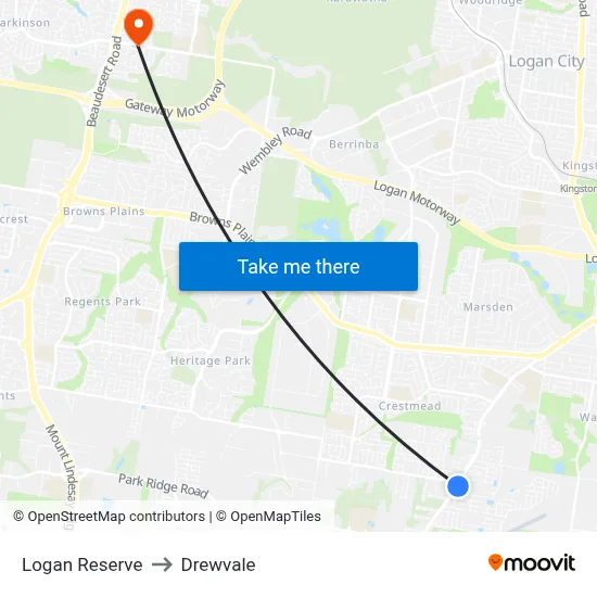 Logan Reserve to Drewvale map