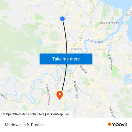 Mcdowall to Durack map