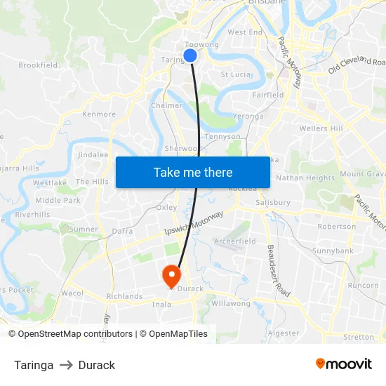Taringa to Durack map