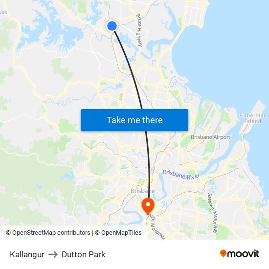 Kallangur to Dutton Park map