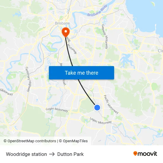 Woodridge station to Dutton Park map