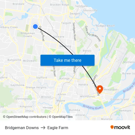 Bridgeman Downs to Eagle Farm map