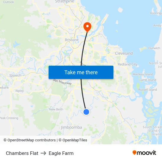 Chambers Flat to Eagle Farm map