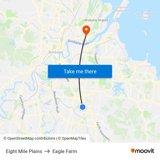 Eight Mile Plains to Eagle Farm map