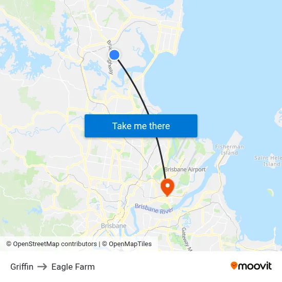 Griffin to Eagle Farm map