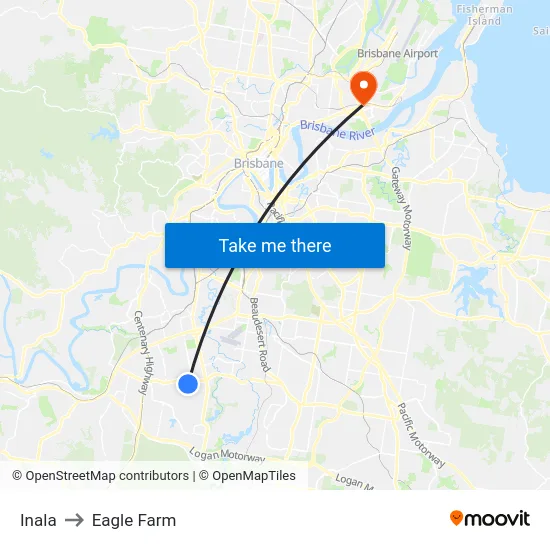 Inala to Eagle Farm map
