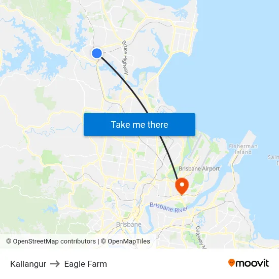 Kallangur to Eagle Farm map