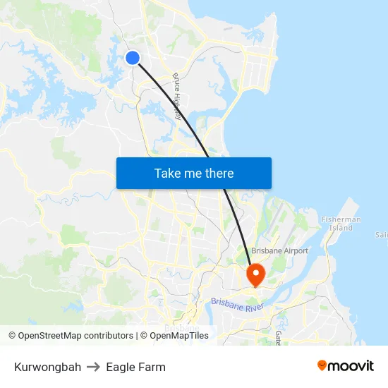 Kurwongbah to Eagle Farm map