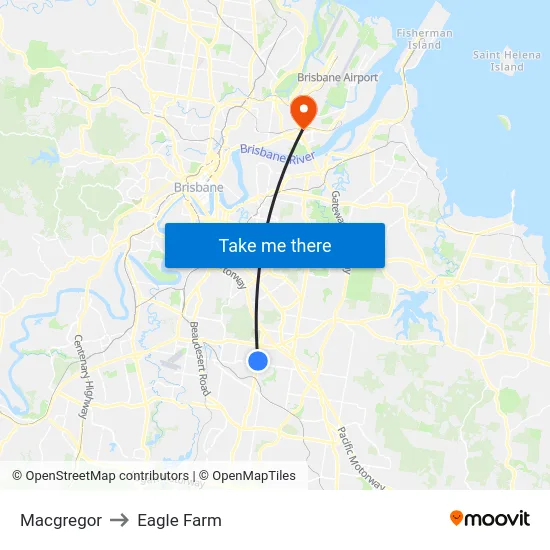 Macgregor to Eagle Farm map