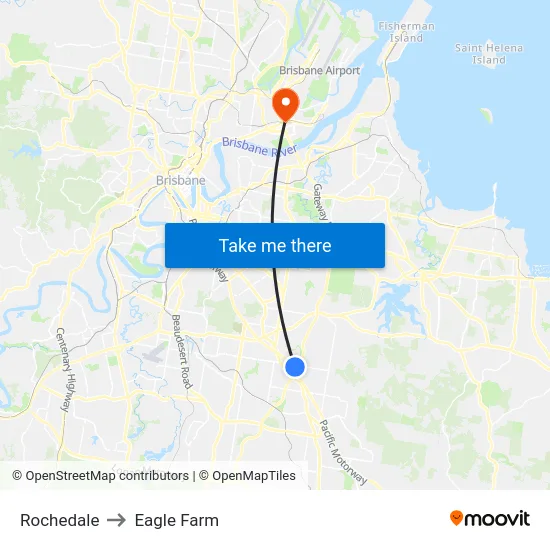 Rochedale to Eagle Farm map