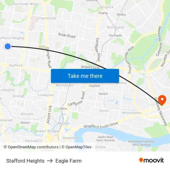 Stafford Heights to Eagle Farm map