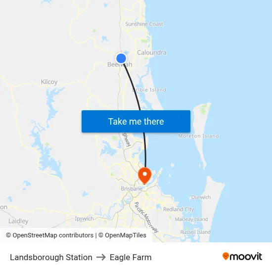 Landsborough Station to Eagle Farm map